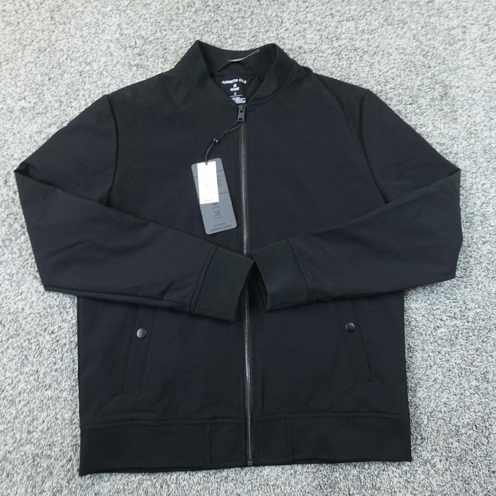 NEW Kenneth Cole Jacket Mens S Black Active Ripstop Full Zip Track Bomber Coat